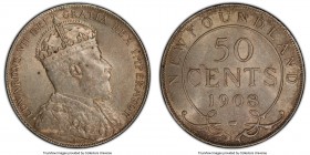 Newfoundland. Edward VII 50 Cents 1908 AU58 PCGS, Ottawa mint, KM11. Taupe toning. 

HID09801242017

© 2020 Heritage Auctions | All Rights Reserve...