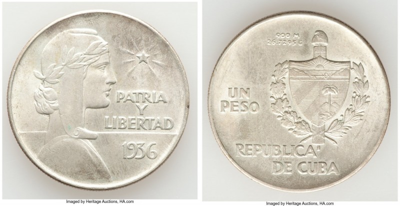 Republic "ABC" Peso 1936 AU, Philadelphia mint, KM22. 38.0mm. 26.78gm. 

HID09...