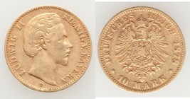 Bavaria. Ludwig II gold 10 Mark 1878-D VF, Munich mint, KM898. 19.5mm. 3.93gm. AGW 0.1152 oz. 

HID09801242017

© 2020 Heritage Auctions | All Rig...