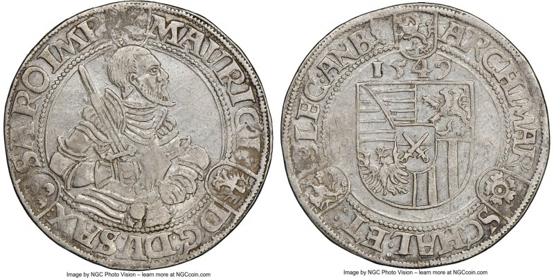 Saxony. Moritz Taler 1549 AU53 NGC, Annaberg mint, Dav-9787. 

HID09801242017...