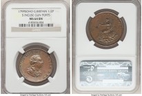 George III 1/2 Penny 1799-SOHO MS64 Brown NGC, Soho mint, KM647, S-3778. With five incuse gunports.

HID09801242017

© 2020 Heritage Auctions | Al...