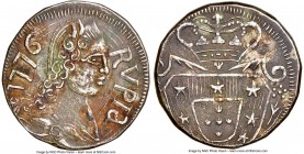 Portuguese India - Goa. Jose I Rupia 1776 AU Details (Environmental Damage) NGC, KM160. Considerably better struck than most examples of the type, Jos...
