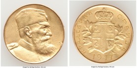 Peter I gold Medal 1917 XF, Barac-Unl. 24.1mm. 9.99gm. Bust of Peter I left in military attire / "Kingdom of Serbia" around shield. AGW 0.2852 oz. 
...