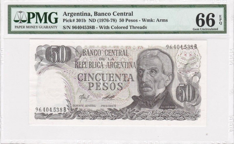 Argentina - 50 Pesos - PMG 66EPQ - (1976-78)