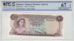 Bahamas - 0.5 Dollars - PCGS 67OPQ - (1968)  SN D510625