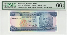 Barbados - 2 Dollars - PMG 66EPQ - (1986)