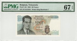 Belgium - 20 Francs - PMG 67EPQ - (1964)