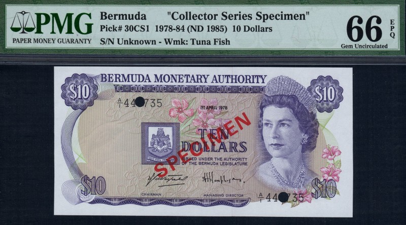 Bermuda - 10 Dollars - PMG 66EPQ - (1978-84) Collector Series Specimen