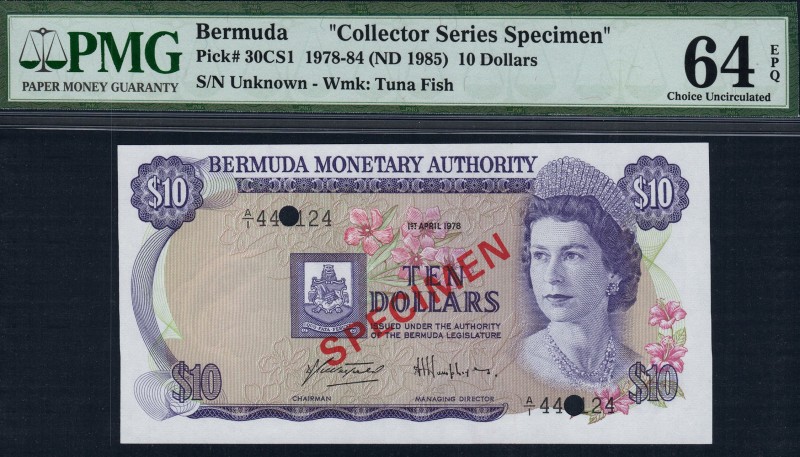 Bermuda - 10 Dollars - PMG 64EPQ - (1978-84) Collector Series Specimen