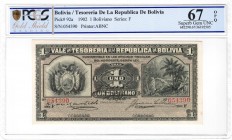 Bolivia - 1 Boliviano - 1902 PCGS 67 OPQ - Pick#92a