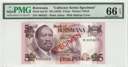 Botswana - 5 Pula - PMG 66EPQ - (1979) Collector Series Specimen