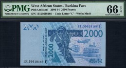 Burkina Faso - 2000 Francs - PMG 66EPQ - (2006-2014)