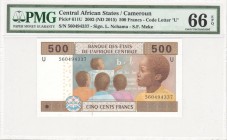Central African States - Cameroun - 500 Francs - PMG 66EPQ - (2002)