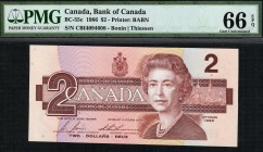 Canada - 2 Dollars - PMG 66EPQ - (1986)  SN CBI4094608