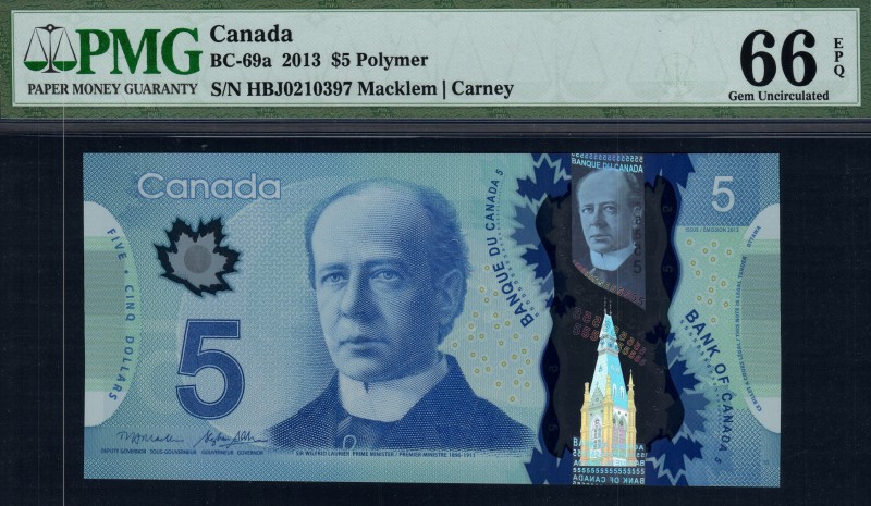 Canada - 5 Dollars - PMG 66EPQ - (2013)