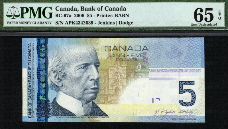 Canada - 5 Dollars - PMG 65EPQ - (2006)