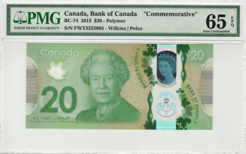 Canada - 20 Dollars - PMG 65EPQ - (2015) Commemorative