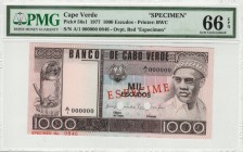 Cape Verde - 1000 Escudos - PMG 66EPQ - (1977) Specimen