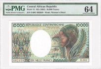 Cenrtal African Republic - 10000 Francs - PMG 64 - (1983)