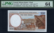 Central African States/Chad - 500 Francs - PMG 64 - (1995)