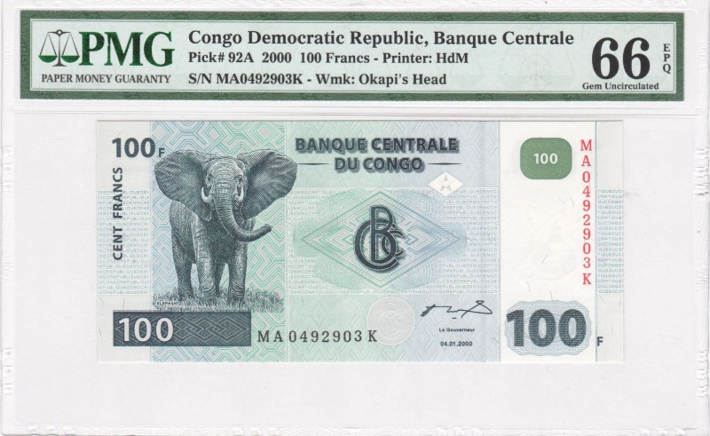 Congo - 100 Francs - PMG 66EPQ - (2000)