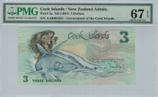 Cook Islands - 3 Dollars - PMG 67EPQ - (1987)