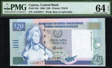 Cyprus - 20 Pounds - PMG 64EPQ - (2004)