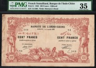 French Somaliland (Djibouti) - 100 Francs - PMG 35 - (1920) Large Note