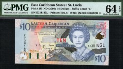 East Caribbean States - 10 Dollars - PMG 64EPQ - (2000)