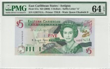 East Caribbean States - 5 Dollars - PMG 64EPQ - (2000)