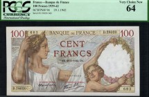 France - 100 Francs - PCGS 64 - (1942)  SN D.28020 683