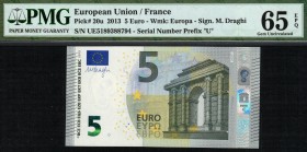 EU France - 5 Euros - PMG 65EPQ - (2013)  SN UE5189388794