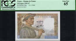 France - 10 Francs - PCGS 65 - (1944)