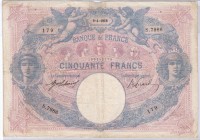 France - 50 Francs - Not Graded VF - (1918)
