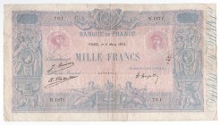 France - 1000 Francs - Not Graded VF - (1925) Pick 67j