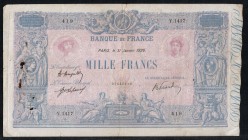 France - 1000 Francs - Not Graded F - (1920) Pick 67h