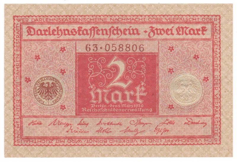 Germany - 2 Mark - 1920