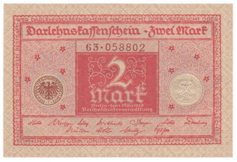 Germany - 2 Mark - 1920