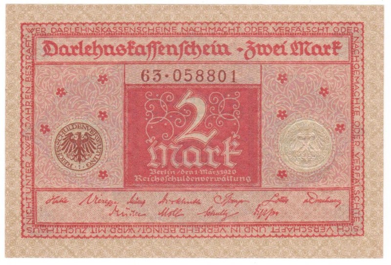 Germany - 2 Mark - 1920