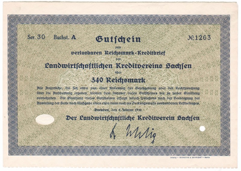Germany - Dresden - 340 Reichsmark - 1930