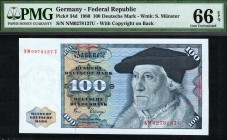 Germany - Federal Republic - 100 Doeutshe Mark - PMG 66EPQ - (1980)