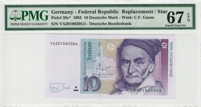 Germany - 10 Mark - PMG 67EPQ - (1993) Replacement/Star