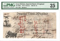 Great Britain - Imperial Bank of England - 5 Pound - 1836-39 - PMG 25