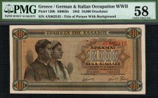 Greece - 10000 Drachmai - PMG 58 - (1942)