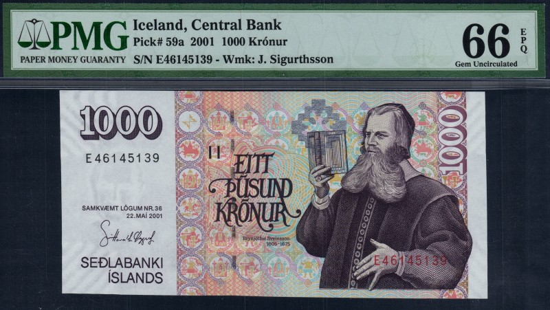 Iceland - 1000 Kronur - PMG 66EPQ - (2001)