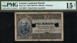 Iceland - 10 Kronur - PMG 15 - (1885-1900)