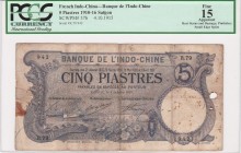 French Indo-Chine - 5 Piastres - PCGS 15 - (1910-16)