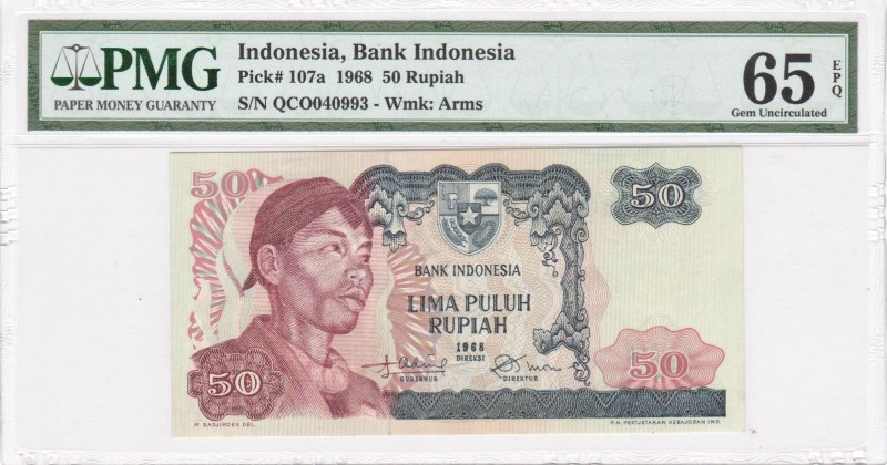 Indonesia - 50 Rupiah - PMG 65EPQ - (1968)