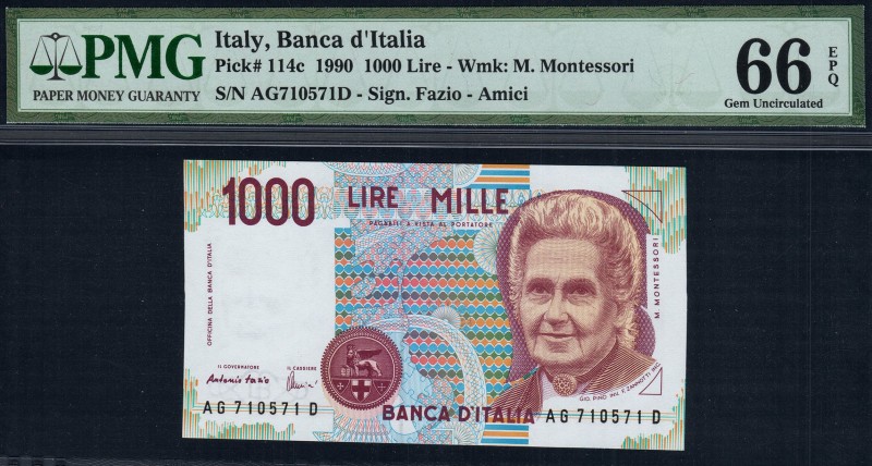 Italy - 1000 Lire - PMG 66EPQ - (1990)