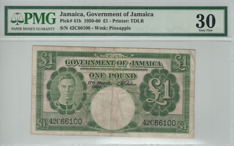 Jamaica - 1 Pounds - PMG 30 - (1950-1960)